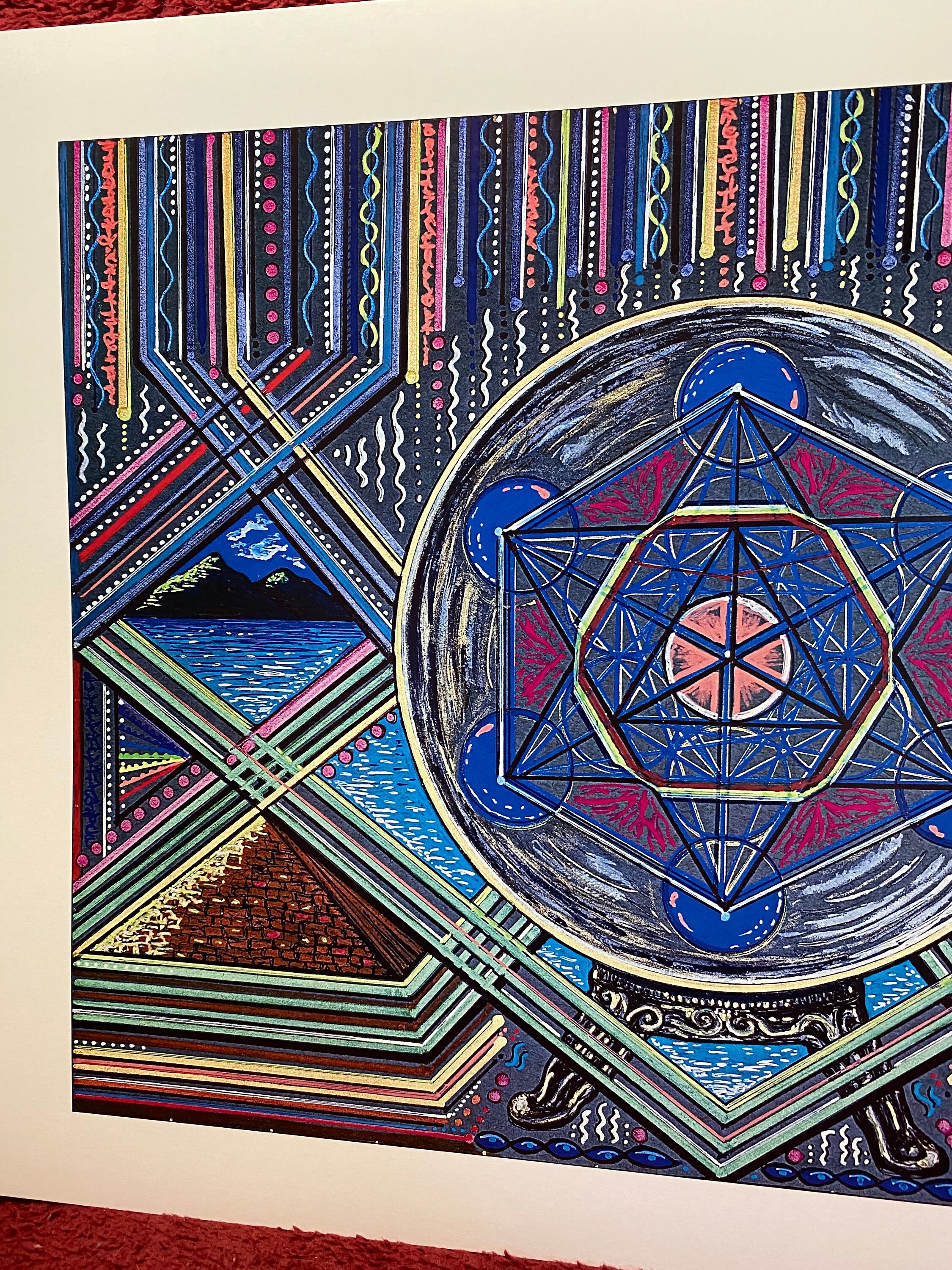 Archangel Metatron Cube Light Language Art Signed Print 11 X 14 Light ...