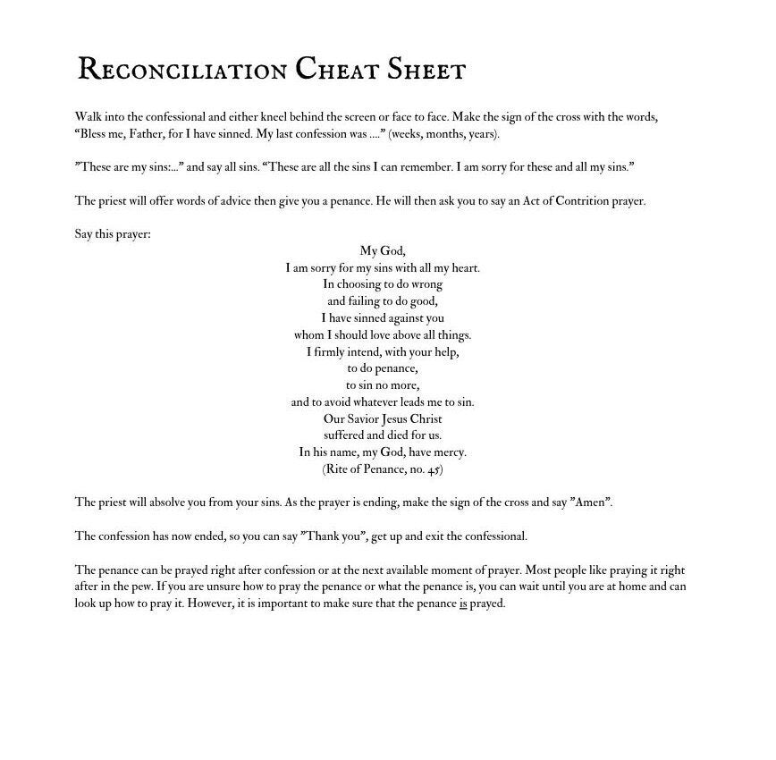 Reconciliation Cheat Sheet - Etsy Canada