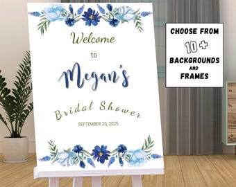 Bridal Shower Welcome Sign Template, Fully Editable, Brunch Welcome Sign, Bridal Shower Decor, Printable Template, Party Welcome Sign.