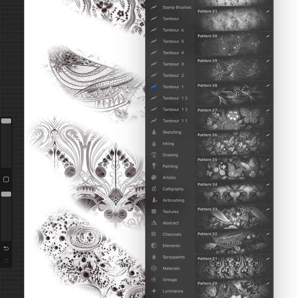 Haute Couture Embellishment fabric brushes for procreate