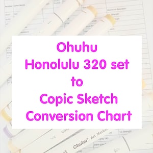 Ohuhu Honolulu B Set of 36 Skin Tone Brush and Fine Tip DIY Color Chart /  Swatch Sheet / Swatch Cards Alcohol Markers Digital Download 