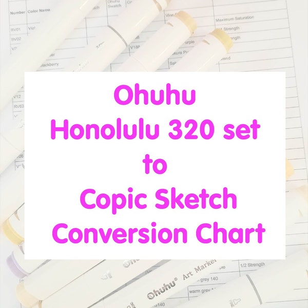 Ohuhu Honolulu 320 Set a Copic Tabla de sustitución