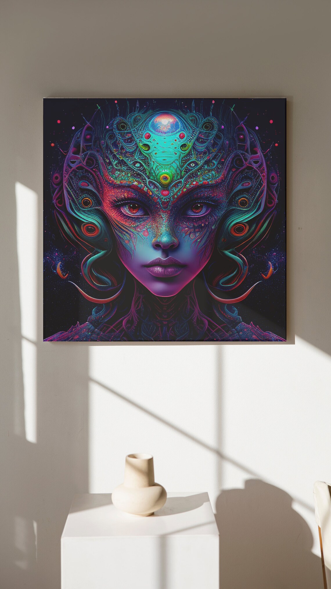 Psychedelic Purple Alien Women Portrait Ai Art Digital Download Alien ...