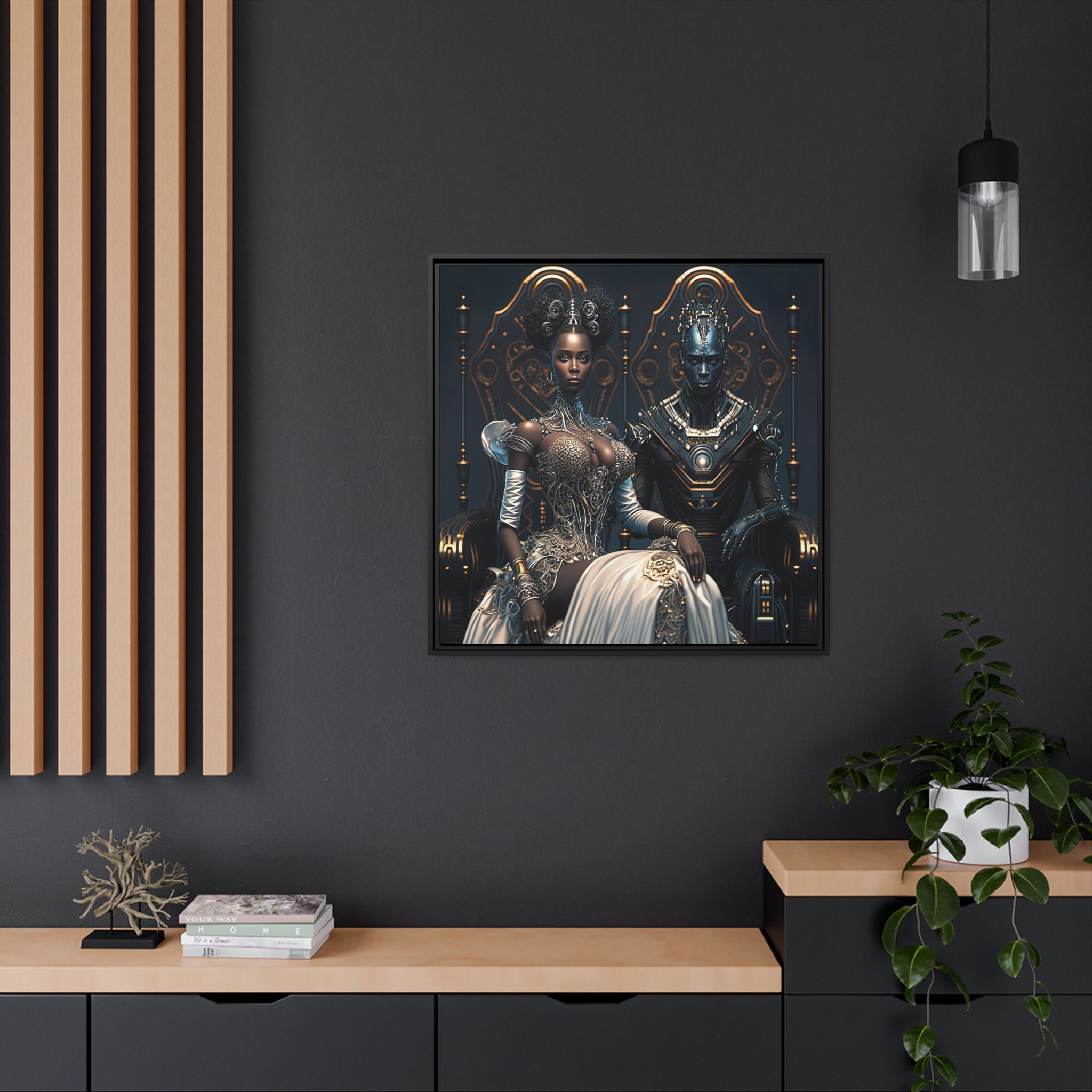 Black AI Opulence Matte Canvas Black Frame - Etsy