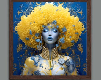 Afrofuturism Art Print: Enchanting Woman Portrait (Digital Download)