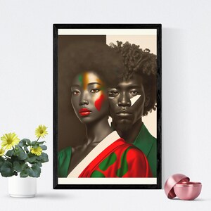 Futuristic Couple: Black Modern Digital Art Print Afro Art - Etsy