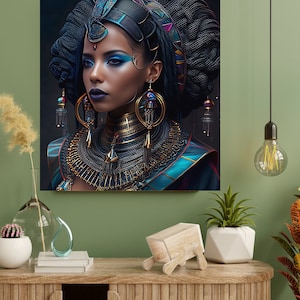 Princess.. Digital Art Print Ai Art Wall Art Afro Futurism Black Art ...
