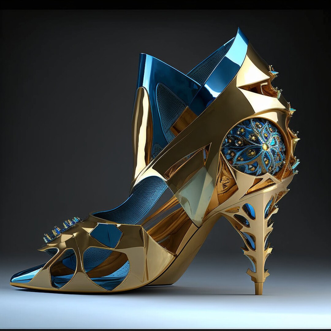 Galactic Glam High Heel Shoes Wall Art Printable Wall Print Ai Art Ai