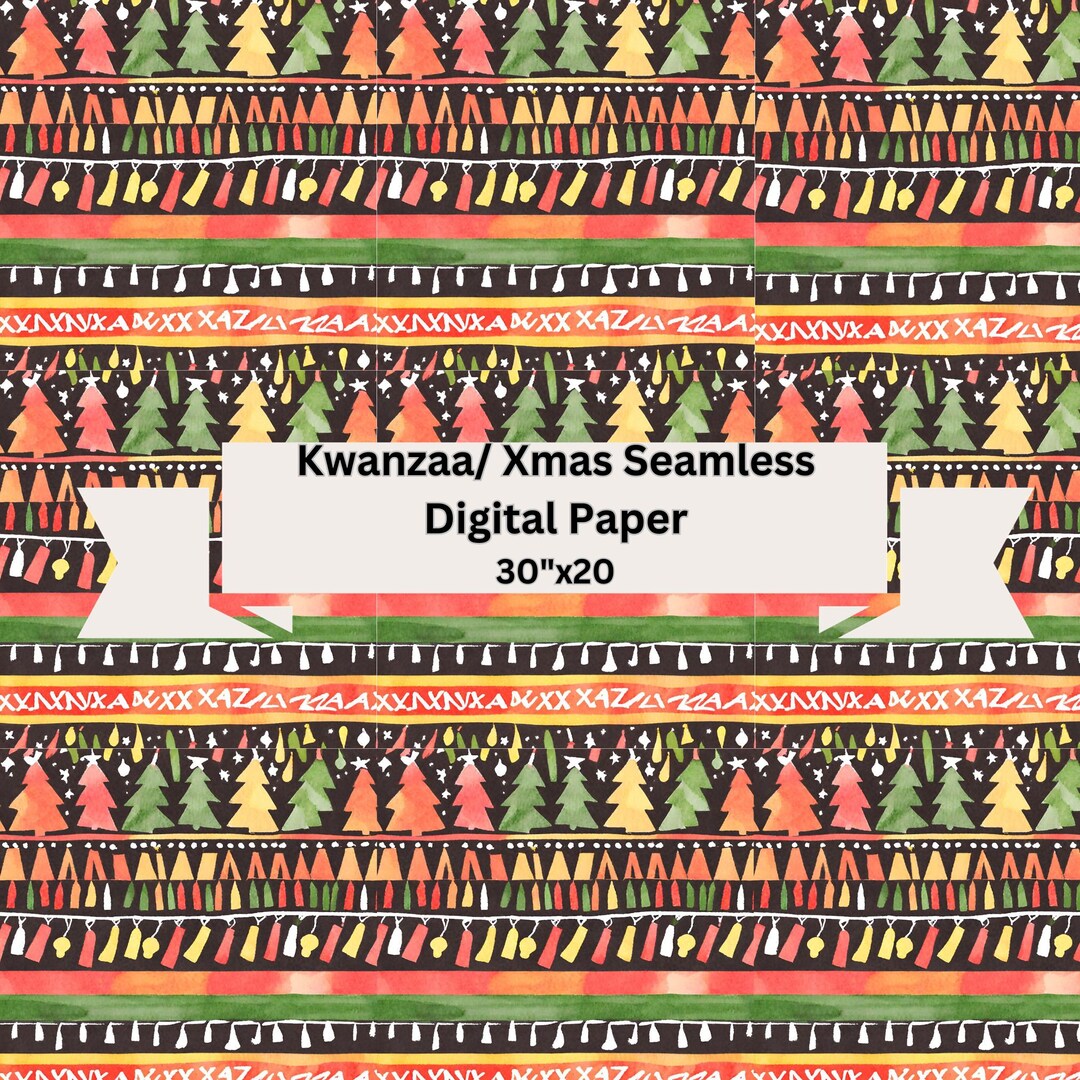 Digital Wrapping Paper for Kwanzaa and Christmas Festive Etsy