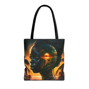 Tropical Paradise Within - draagtas - cadeau-idee - cadeau voor haar - modeaccessoire - zwarte kunst