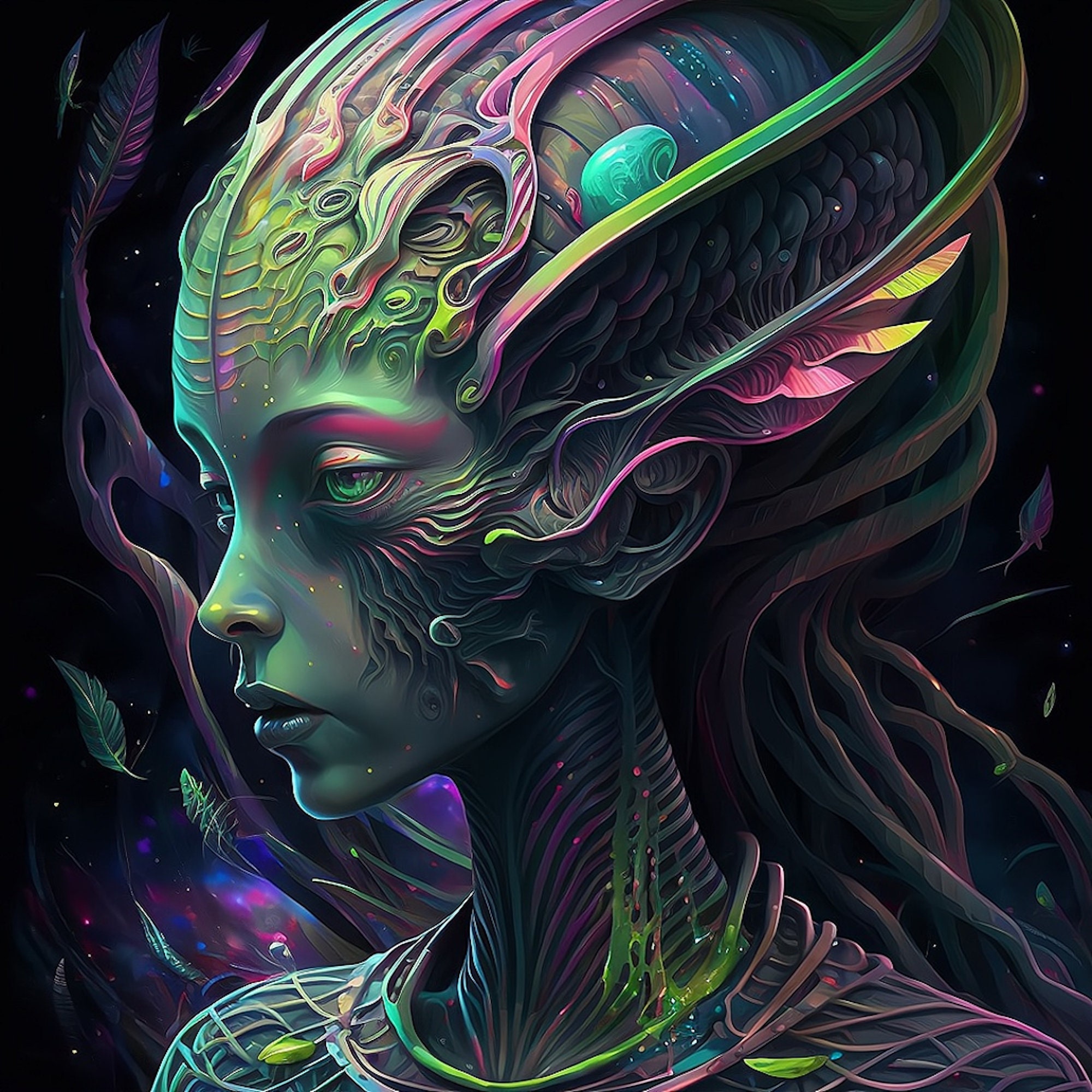 Trippy Alien Space Art Instant Download Ai Art Wall Art Sci fi Art