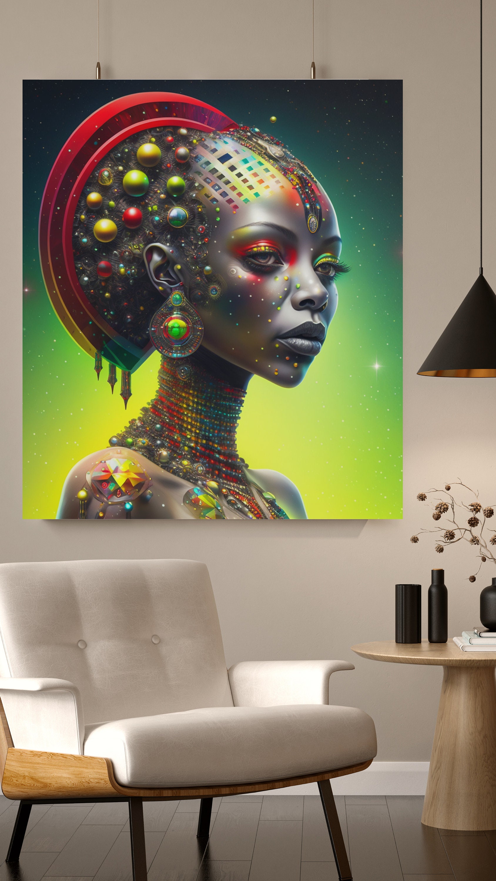 Digital Download of Beautiful Black Female Alien With Red - Etsy