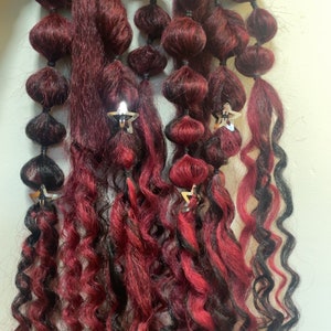 rock Angel braids- set of two 24 inch long bubble braids rave braids festival braids festival hair rave hair rave accessories red accessory