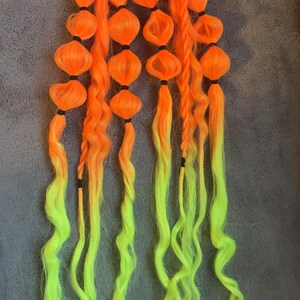 Festival Rave Yellow and Black Braided Hair Extensions Festival Braid Tie In main image 2