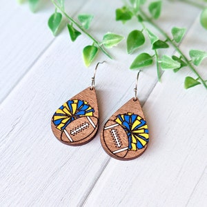 Football Team Spirit Earrings Laser Cut File SVG - Personalized with Team Colors!