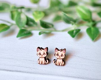 Kitten Stud Earring File SVG Kawaii Cat Stud Earrings