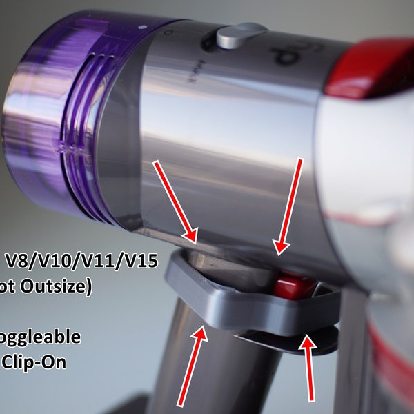 Dyson Trigger Lock Clip v8/v10/v11/v15 (Not Outsize), Hands-Free Vacuum Use, Plant-based 3D Printed