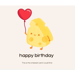 Birthday Card Cheesy