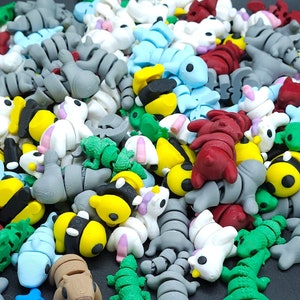 3D Printed Articulated Flexible Fidget Toy - Cute Sensory Pet Mini Gift Idea Assorted Baby Animal Bundle Goody Bags