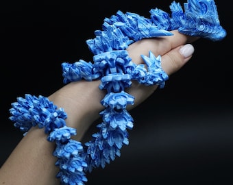 Articulated 3D Printed Lunar Dragon, Childrens Toy, Room Decor