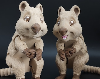 3D Printed Articulated Quokka Figurine, Toddler Room Decor, Animal Figurines, Children's Toys, Quokka Gift