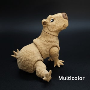 3D Printed Articulated Capybara Figurine, Toddler Room Decor, Animal Figurines, Children&#39;s Toys, Capybara Gift