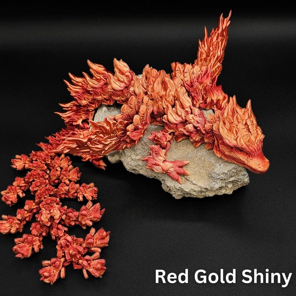 3D Printed Phoenix Fire Pyro Dragon, Articulated Dragon Figurine, Toddler Room Decor, Dragon Toy, Handmade Children Toys