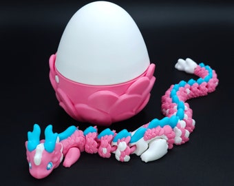 3D Printed Articulated Kaida Dragon with Egg, Fidget Toy