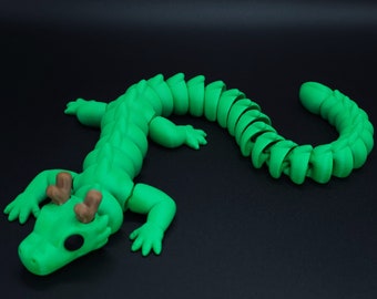 3D Printed Articulated Dragon Figurine, Handmade Toy, Bookshelf Decor