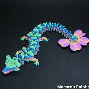 3D printed Lucky Clover Dragon Toy, Articulated Dragon Figurine, Toddler Room Decor, Animal Figurines, Children&#39;s Toys