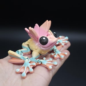 Flexi Frog Fairy 3D Printed Toy - Articulated & Poseable, Cute Gift for Kids, Fairy Tale Decor, Flexible Animal Toy Collectible