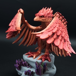 3d Printed Phoenix, Phoenix Bird 3d Model, Articulated Phoenix Decor, Flexi Phoenix Desktop Toy, Unique 3d Printed Gift