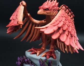 3d Printed Phoenix, Phoenix Bird 3d Model, Articulated Phoenix Decor, Flexi Phoenix Desktop Toy, Unique 3d Printed Gift