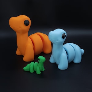 3D Printed Brontosaurus, Dino, Articulated Dinosaur Figurine, Toddler Room Decor, Dinosaur Toy Handmade Children&#39;s Toys, Fathers Day gift
