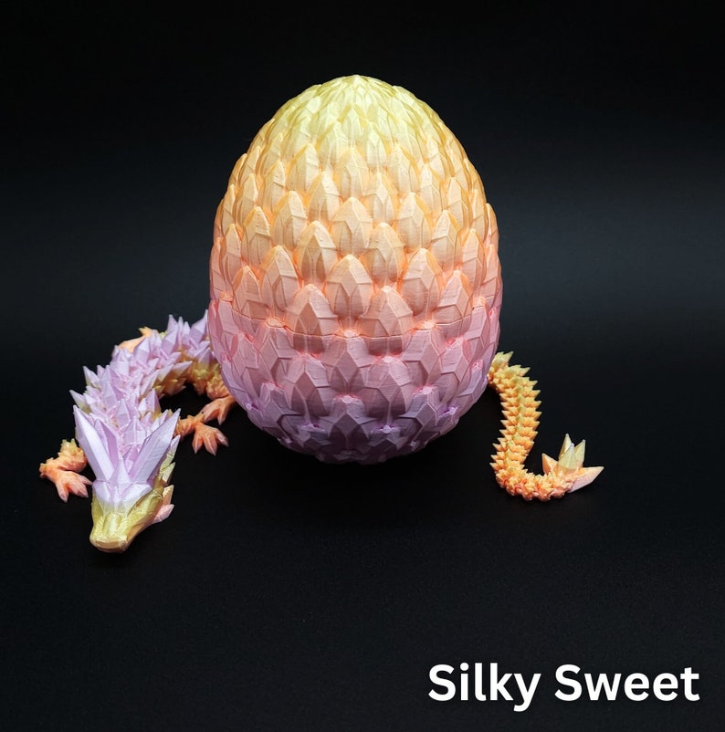 3D Printed Crystal Dragon, Dragon Egg, Articulated Dragon Figurine, Toddler Room Decor, Dragon Toy Handmade Childrens Toys, Fathers Day gift image 4
