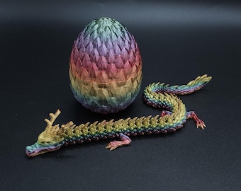 3D Printed Dragon, Egg, Articulated  Figurine, Toddler Room Decor,  Handmade Children Toys, Bookshelf