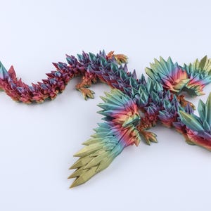 Juguete antiestrés Dragón de Cristal Alado, Dragón Articulado Impreso en 3D, Figura Flexible imagen 5