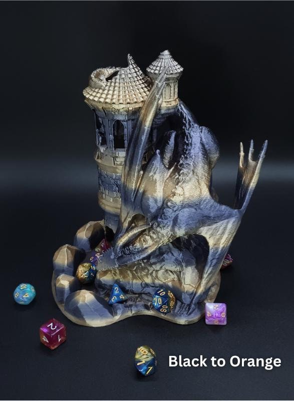 9" Customizable 3D Printed Dice Tower – Glow-in-the-dark Option, RPG ...