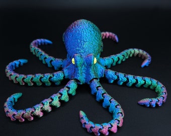 Octopus Desk Toy, Articulated 3D Printed Octopus, Flexible Fidget