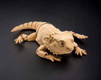 Bearded Dragon Fidget Toy, Articulated 3D Printed Lizard, Flexible Desk Toy