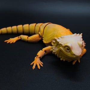 Bearded Dragon Toy, 3D Printed Lizard, Articulated Dragon, 3D Model, Adorable Flexi Dragon, 3D Model, 3D Printed Gift
