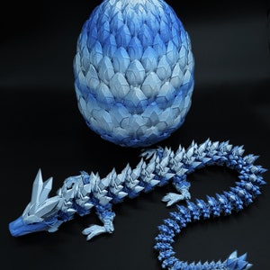 3D Printed Crystal Dragon, Dragon Egg, Articulated Dragon Figurine, Toddler Room Decor, Dragon Toy Handmade Childrens Toys, Fathers Day gift image 2