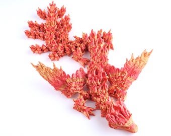 3D Printed Phoenix Fire Dragon, Articulated Figurine Toy