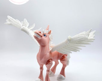 3D Printed Articulated Pegasus Figurine, Toddler Room Decor, Pegasus Wings and Unicorn Figurine, Children's Toys