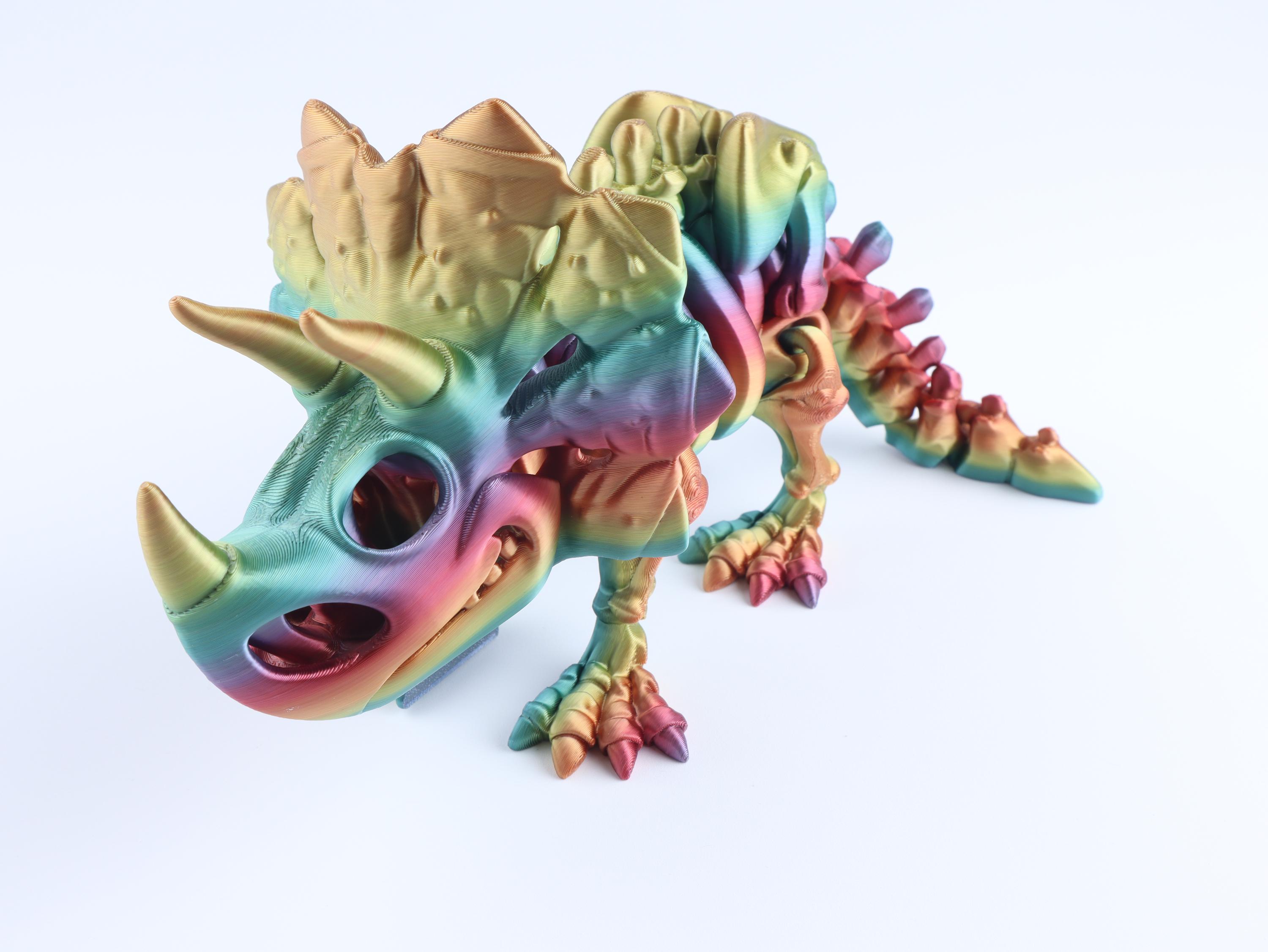 3D Printed Triceratops, Dino, Articulated Dinosaur Figurine