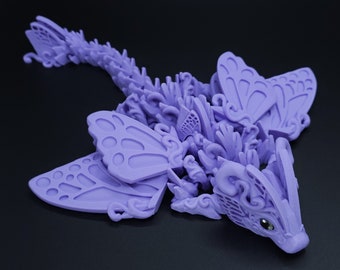 3D Printed Articulated Butterfly Winged Dragon, Fidget Desk Toy