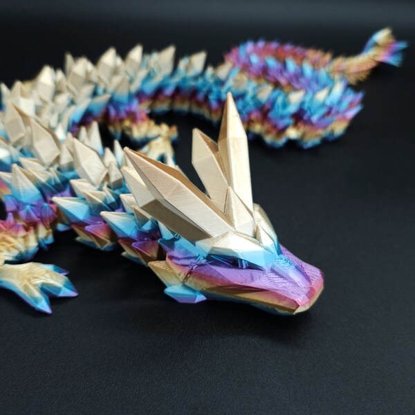 3D Printed Crystal Dragon, Dragon Egg, Articulated Dragon Figurine, Toddler Room Decor, Dragon Toy Handmade Childrens Toys, Fathers Day gift