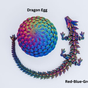 3D Printed Crystal Dragon, Dragon Egg, Articulated Dragon Figurine, Toddler Room Decor, Dragon Toy Handmade Childrens Toys, Fathers Day gift image 5