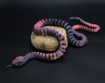 3D Printed Articulated Snake Figurine, Reptile Toy, Toddler Decor