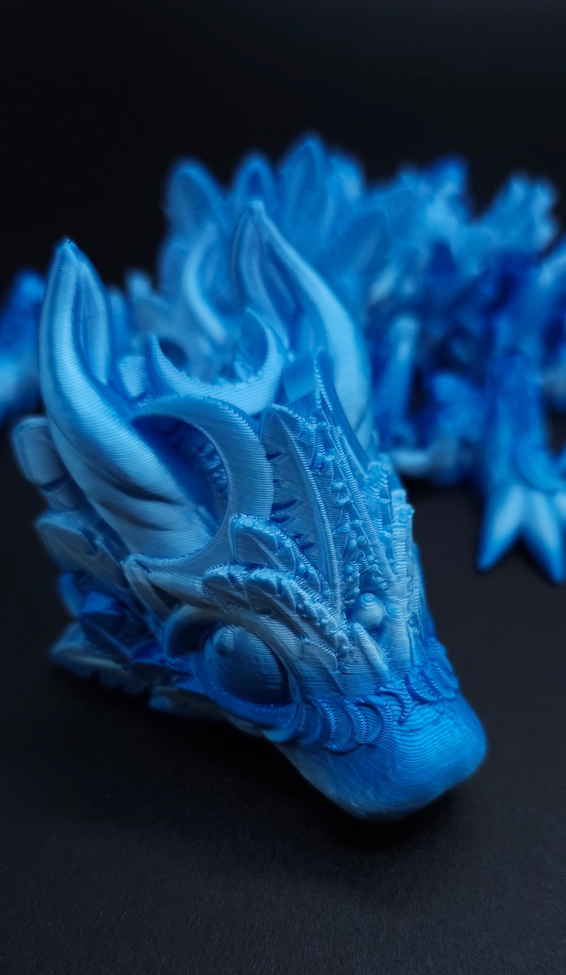 Articulated 3D Printed Lunar Dragon, Childrens Toy, Room Decor image 10